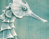 Light Blue Seahorse--5x10 print