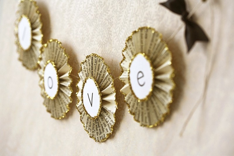 love . paper glitter garland