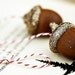 3 sets of golden acorns . ornaments