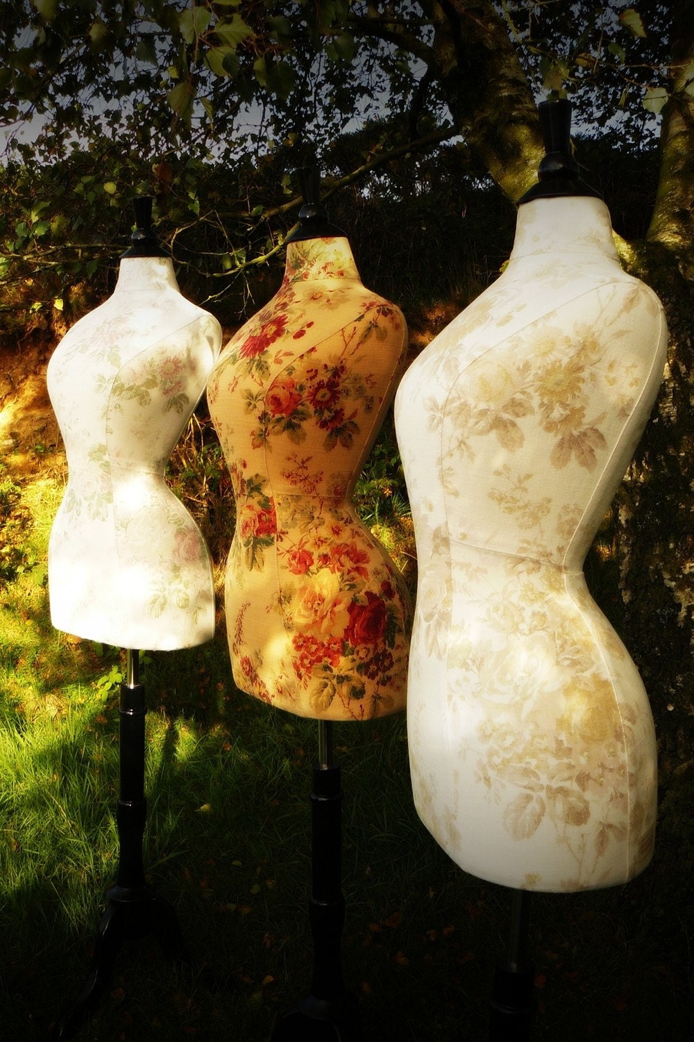 Wasp Waisted Mannequin in Laura Ashley Fabric English Country Garden - Flora