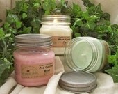 3 SOY CANDLES Highly Scented - Vanilla Cinnamon Spice Pumpkin Apple Fresh Clean Lemon Lilac Lavender Christmas Tree Earthy Herbal