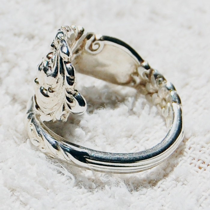 Sterling vintage spoon ring - Sunburst size 5.5 adj by me