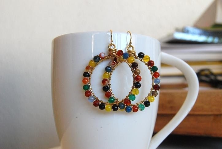 Little Rainbow hoop earrings