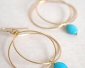 Mini Chic and Unique Hoops with Turquoise