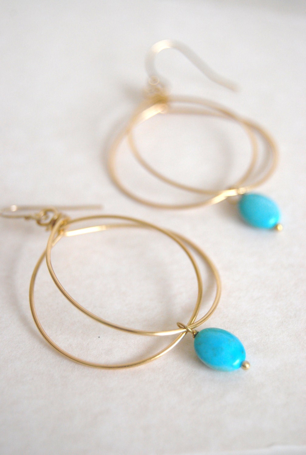Mini Chic and Unique Hoops with Turquoise