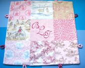 Hand Embroidered Lovey  Blanket XL with Custom Monogram by Dolce Dreams