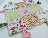 Custom Organic Baby Girl Lovey Hand Embroidered by Dolce Dreams