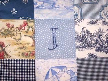 Baby Boy Lovey with Custom Hand Embroidery and  Knotties by Dolce Dreams