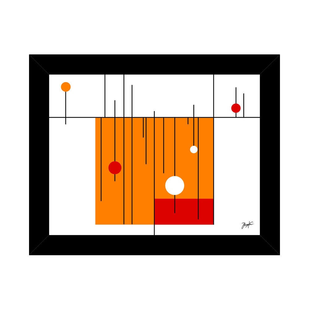 Perpencircular No.1 (red & orange) - Framed Art Print by Tonya Newton