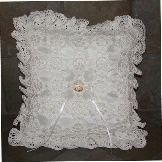 Crochet Pattern-Floral Crochet Ring Bearer Pillow