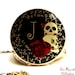 Personalized Gift, Locket, Gothic Necklace, Skull, Image Locket, Red, Black, Vintage Locket, Personalized Necklace, Bridal Necklace