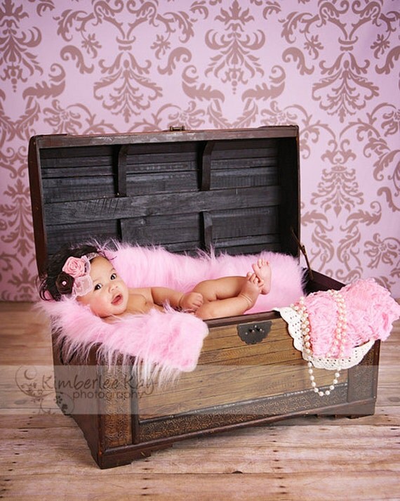1 Yard of PINK LARGE Faux Fur Soft, Cozy and Cuddly Newborn Baby Photo Prop - Posing Prop - Girls Photography Prop
