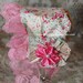 Forget Me Not -  REVERSIBLE BABY BONNET, Handmade Girls Pink Bonnet, Pink Lace, Newborn Bonnet, Pink Lace, Handmade Flower, Photo Prop