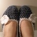 Crochet Slippers Light Blue