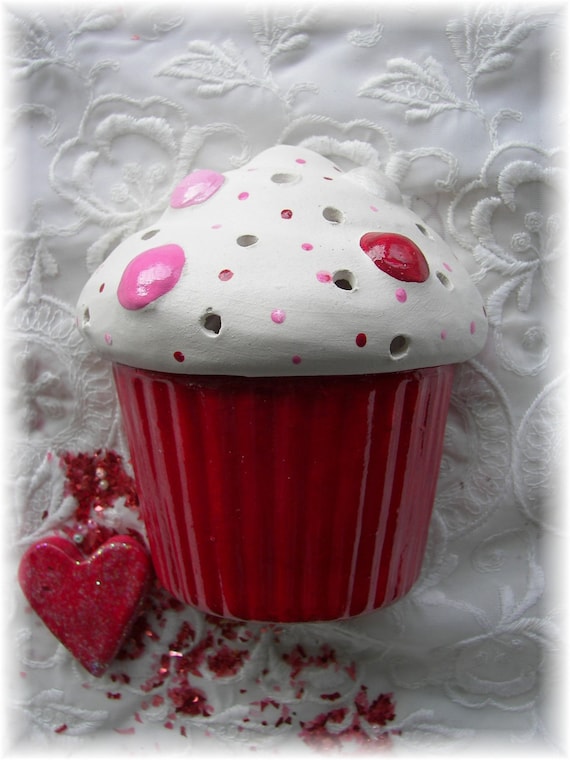 Red Velvet Ceramic Cupcake Wall mount Night Light