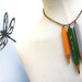 Color Pencil Necklace with brass chain - Yellow, Olive Green, Pearl Grey Crayons