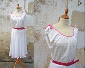 1970 eyelet pointelle knitted dress size M