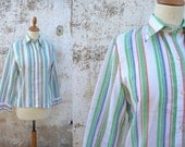 1960 striped shirt with pointed collar size S/M