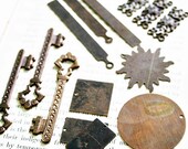 Natural brass blanks and findings - variety set