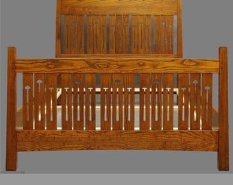 Arts and Crafts, Mackintosh,Bed, Queen. Ash
