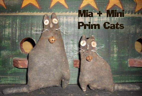 Primitive Mia and Mini Prim Cat dolls