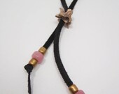 Snake Bone leather Southwestern Lariat Necklace