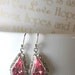 Glam Tear Drop Bridal Earrings...Pretty in Pink