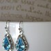 Something Blue Bridal Earrings, Glam Tear Drop, Swarovski Crystals