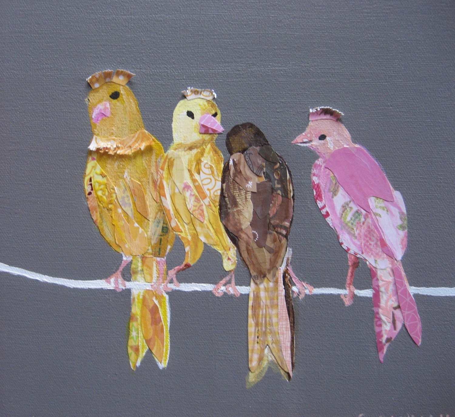 Papered Canaries Limited Edition Print