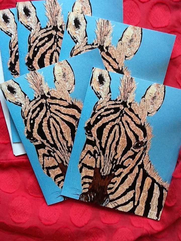 Zebra Collage Notecard Set