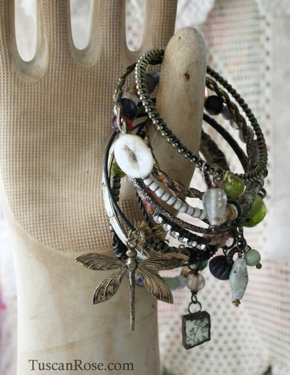 Stack Bangle set 43 - set of 10 Bangles - urban gypsy bracelets