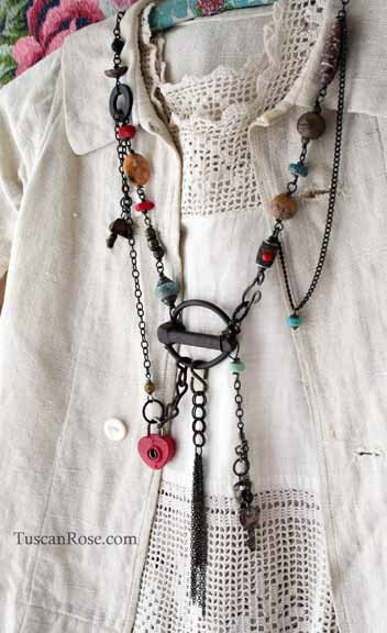 ON SALE - Heart Shaped Lock - urban Gypsy Talisman Necklace