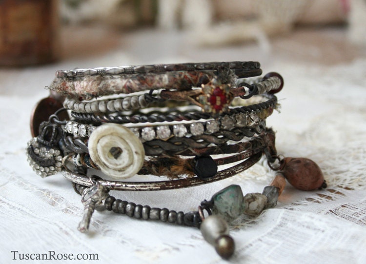 Bangle Stack 46 - set of 10 Bangles - urban gypsy bracelets