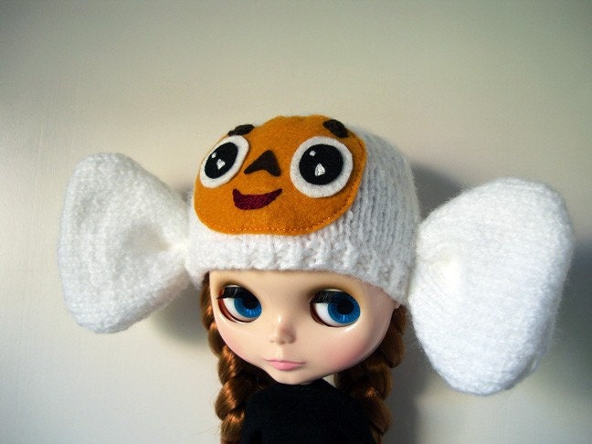 Cheburashka hat. Special white version.