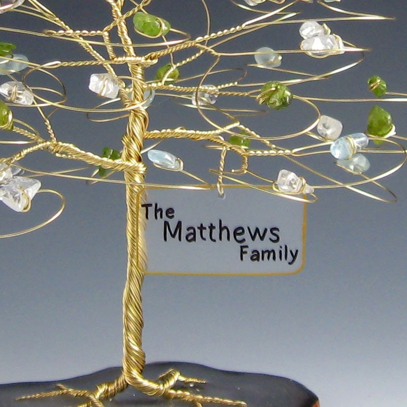 Family Tree Personalized Birthstone Sculpture 6 x 6 by byapryl