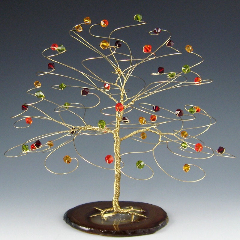 CUSTOM - Tree Cake Topper 6" x 6" in Swarovski Crystal Elements or Genuine Gemstone