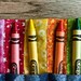 Rainbow Patchwork on Heart-Washed Denim Quilted Crayon Roll with Elastic Closure, includes Twelve (12) crayons