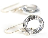 Crystal Earrings, Circular Swarovski Crystal and Sterling Silver Earrings, Drop Earrings, Memorial Day Sale