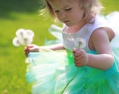 Girls Birthday Tutu - blue green tutu - MERMAID'S SONG - Sewn Tutu and Headband Set - up to 12" long - sizes newborn to 5T - Photo Prop