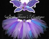 Birthday Tutu Skirt for Girls, Babies, Toddlers - Purple Blue Tutu - Wildflower - 11" pixie tutu - Custom Sewn Tutu - up to 5T - TUTU ONLY