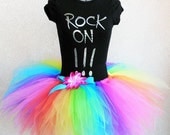 Neon Rainbow Pixie Tutu - Brilliant - For Pre-teens Teens or Adults - Custom SEWN 15'' Pixie Tutu - Adult Size Small