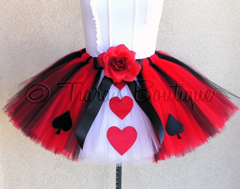 Halloween Tutu Costume - New Queen of Hearts Tutu - Adult Teen Juniors Tutu - Custom Sewn Tutu - Adult Size Medium