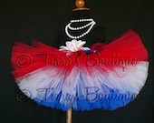 All American Tutu - Red White Blue Custom Sewn 8'' Tutu - sizes Newborn to 5T