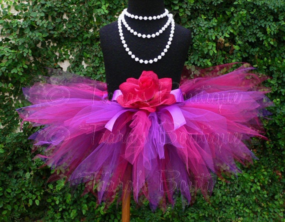 Baby Tutu - 1st Birthday Girls Tutu - Purple Pink Tutu - Plumberry - Sewn 8" Infant Toddler Pixie Tutu - up to 12 months - Photo Prop