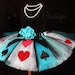 Tutu - Alice of Hearts - A Tiara's Boutique Original Design - Custom Sewn Tutu - Up to 12'' in length - Available in sizes up to 5T