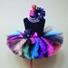 Rainbow Tutu - Birthday Tutu - Sewn Tutu - So Cal Punk Tutu - Extra Full 10" Tutu - sizes Newborn to 5T - Black with Neon Rainbow Colors