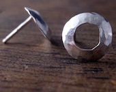 barnacle post stud earrings recycled sterling silver