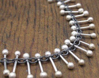 fringe elements bracelet recycled sterling silver