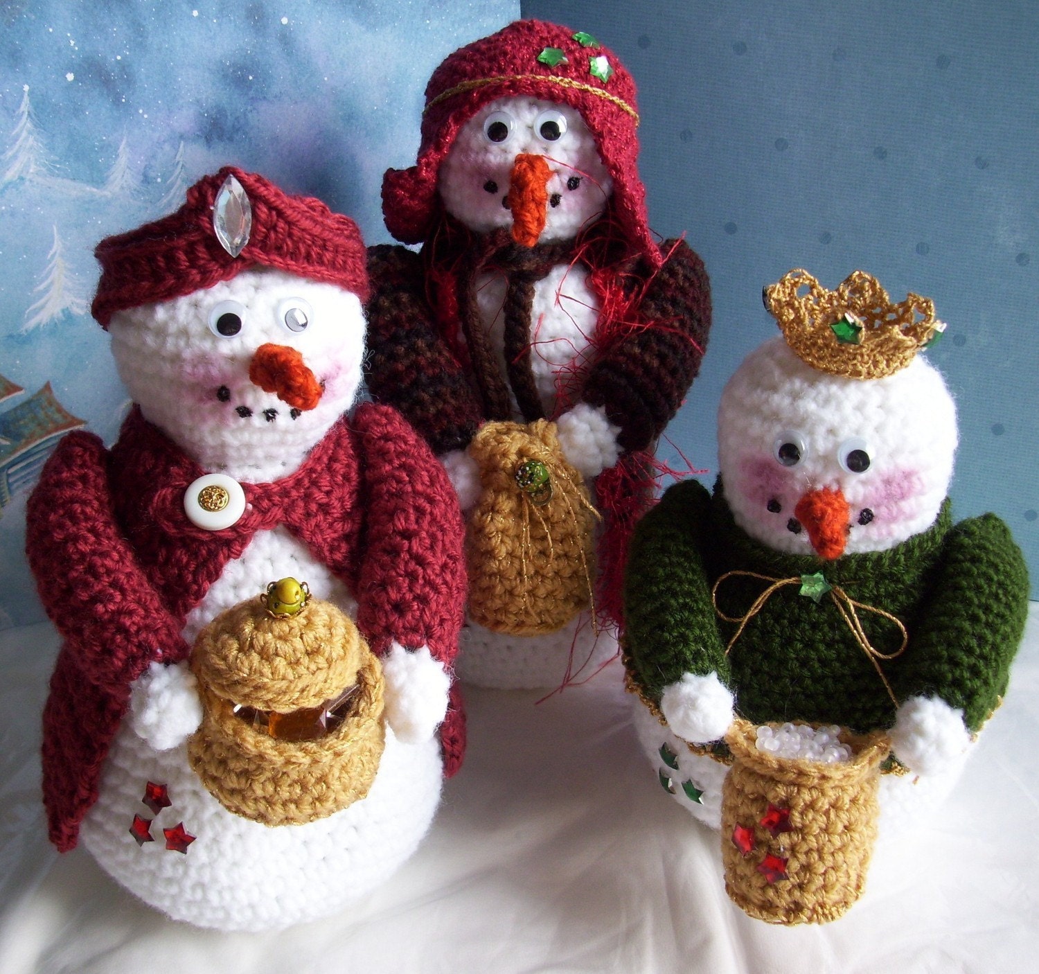 Wisemen Snowmen...PDF Crochet Pattern