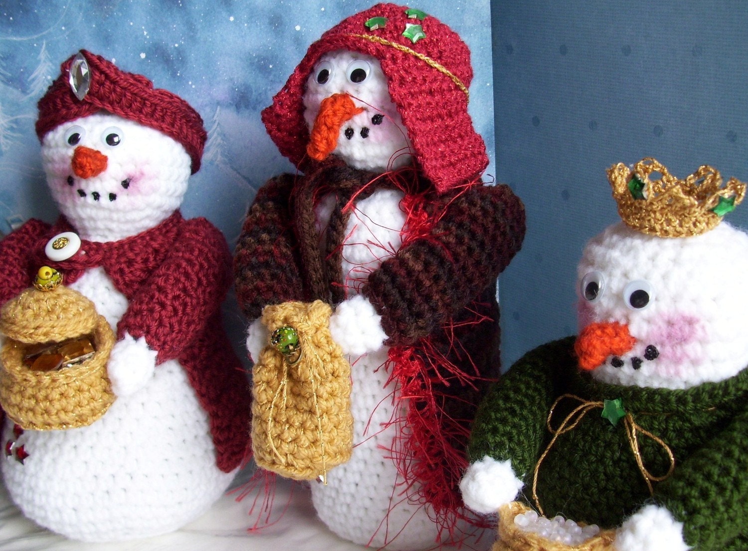 Wisemen Snowmen...PDF Crochet Pattern